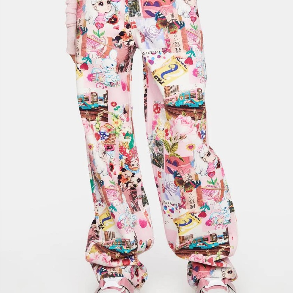 Colorful anime Graphic Print Pants